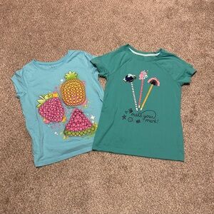 Cat & Jack Teal and Turquoise Kids Short Sleeve Tees